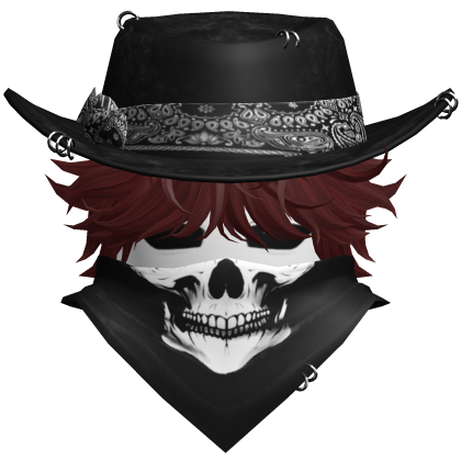 Gothic Cowboy Bandit w/ Neckscarf & Cowboy Hat