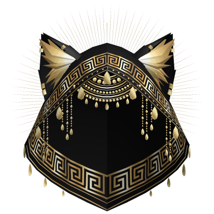 Divine Gold Jewel Black Hooded Veil