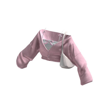 🎀 Soft Ribbon Cardigan Pink🎀