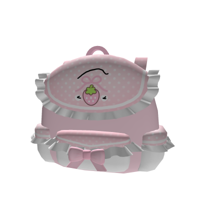 Cute pink strawberry backpack Roblox item