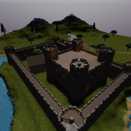 sword battle on a castle