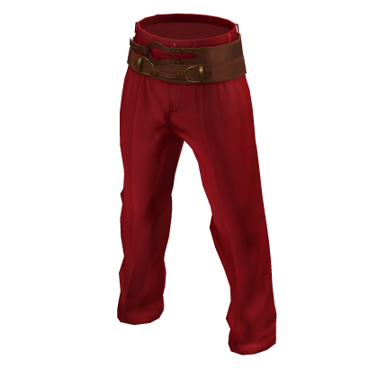 Ralph Lauren Red Belted Linen Twill Tapered Pant thumbnail