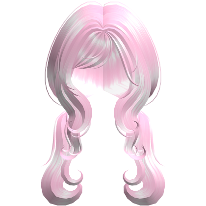 sweet curl princess low pigtails in pink