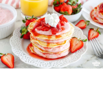 Pancakes with strawberry’s on top