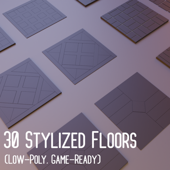 30 Stylized Floors (Low-Poly, Game-Ready) (SALE) preview 1