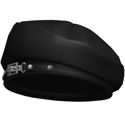 Beret Cap Black Buckle Belt Studded Punk 2000s Y2K Roblox item