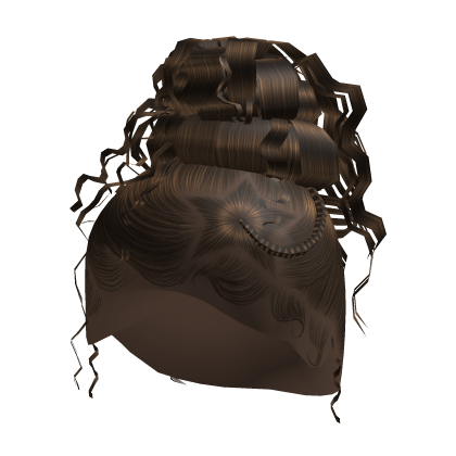 Brown Curly Updo w/ Star Part Roblox item