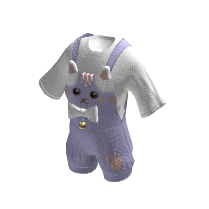 💜Kawaii Cat Overalls Chibi Style_Purple thumbnail