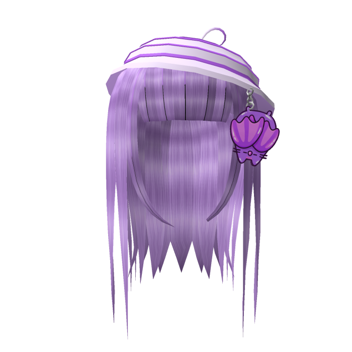 ♡ jellyfish long hair w flower charm in lilac