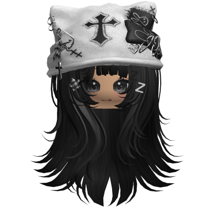 Black Cross Beret Emo Girl Hair