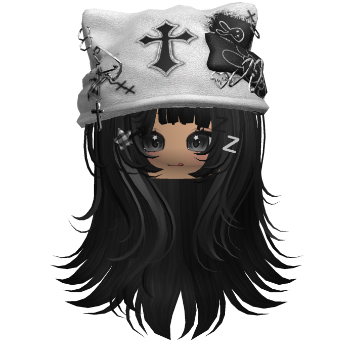 Black Cross Beret Emo Girl Hair