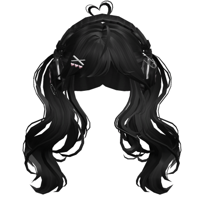 Cute Wavy Pigtails w/Headphonnes (Black)