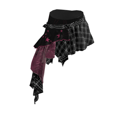 Y2K Black & Pink Patchwork Skirt thumbnail
