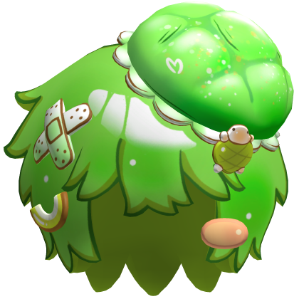 Green Toon Lowpoly Anime Pie Hair