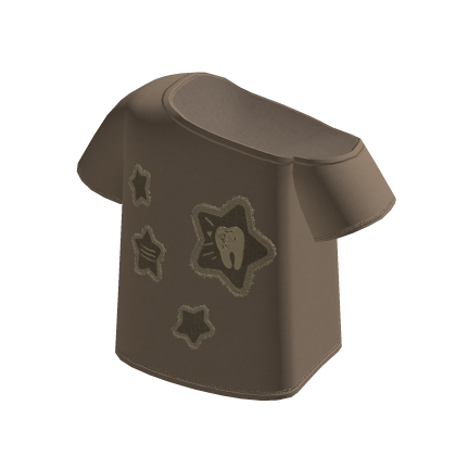 🍀Off Shoulder Y2K Grunge Star Tee (Brown) thumbnail