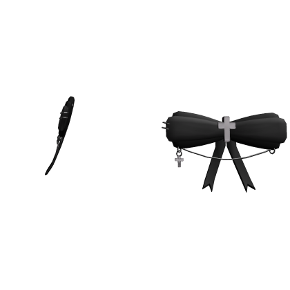 black 2 cross bow hair clips Roblox item