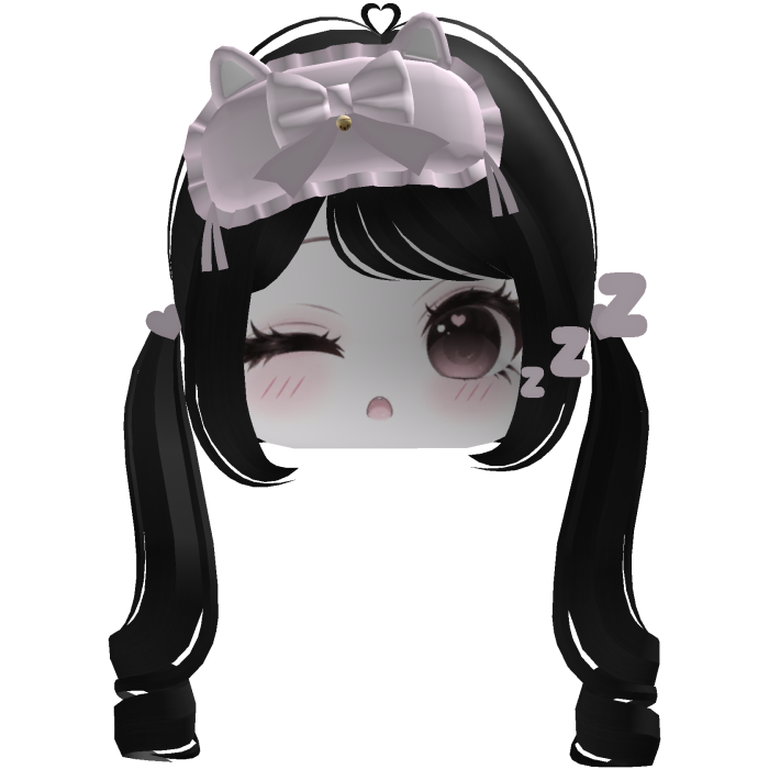 ♡ cute dreamy pink sleep mask moe face (black)