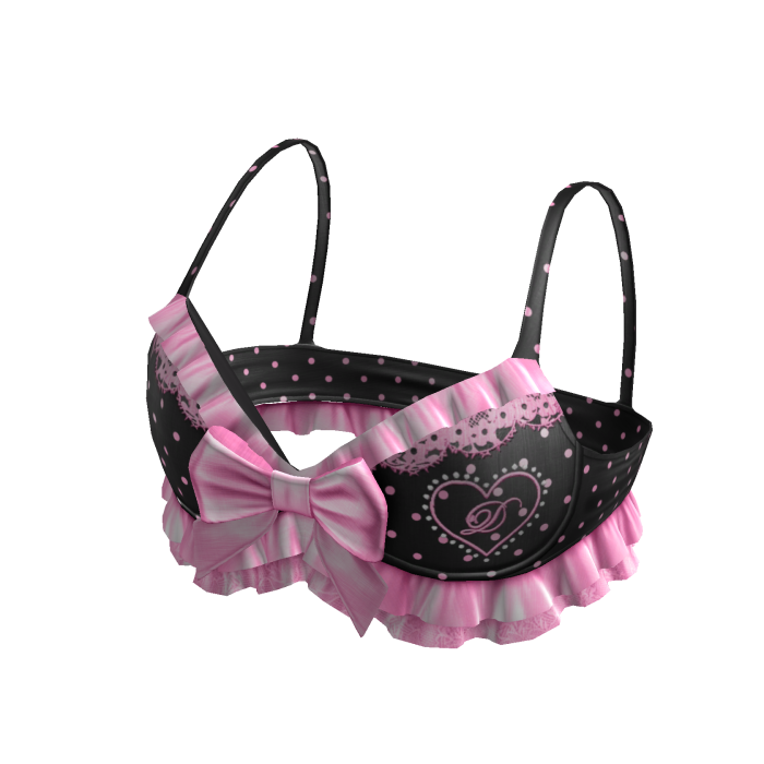 Polka Dot Swimsuit Ruffle Top Pink Black