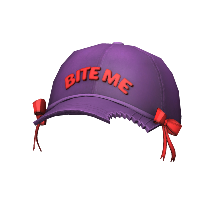 Trendy Purple/Red "BITE ME" Cap with Bows
