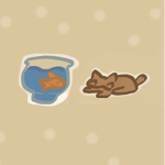 Fish and tiny cat