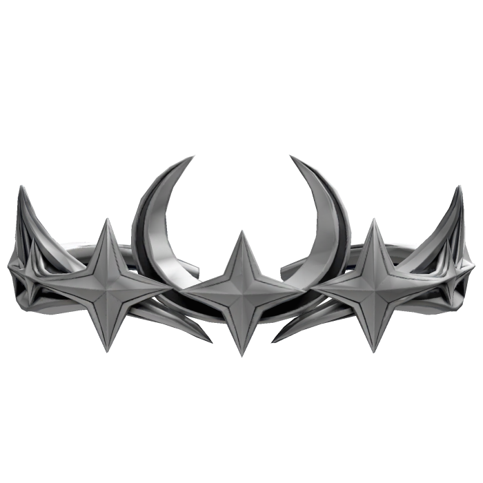 Silver Diamond Stars Sigil Crown