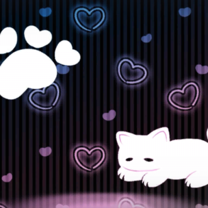 Sleeping Pink Blue Cat Emo Background