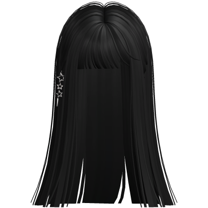 Black Long Emo Vamp Hair w/ Starclips