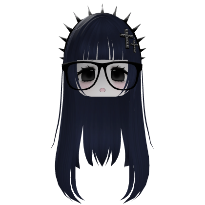 Emo Moe Head with Glasses and Spikes