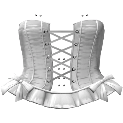 White Emo Moe Gothic Lace-Up Ruffle Corset