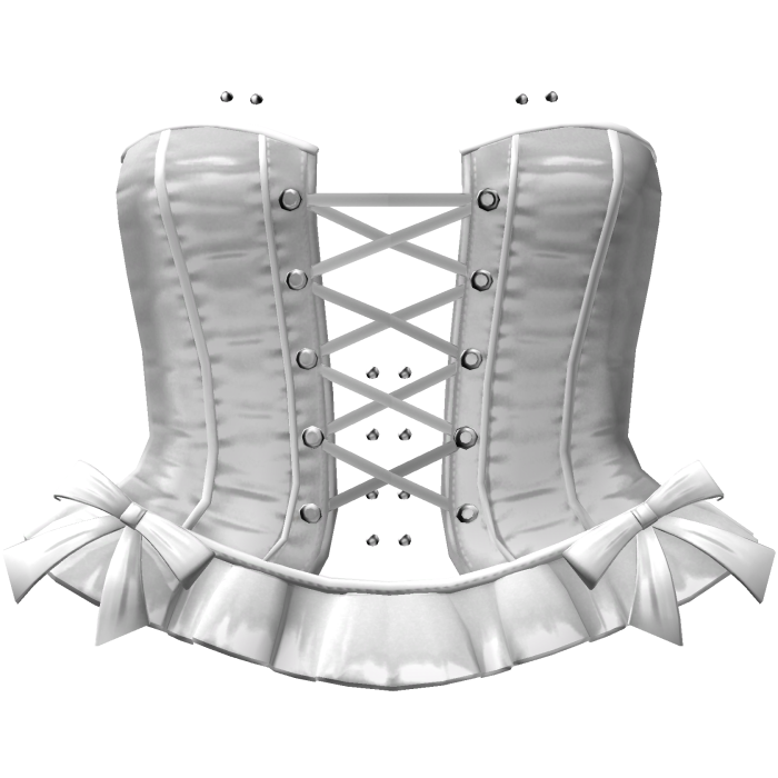 White Emo Moe Gothic Lace-Up Ruffle Corset