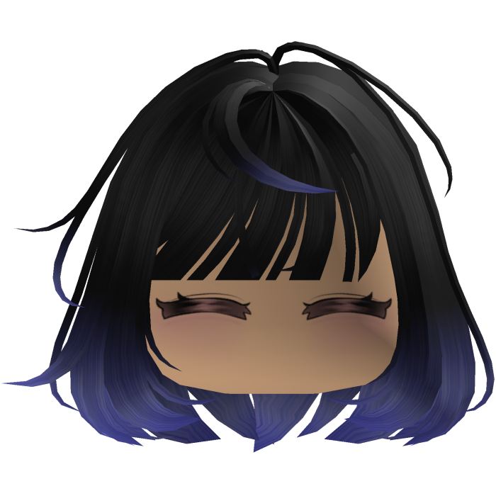 Cute emo y2k hair fluffy (black purple)