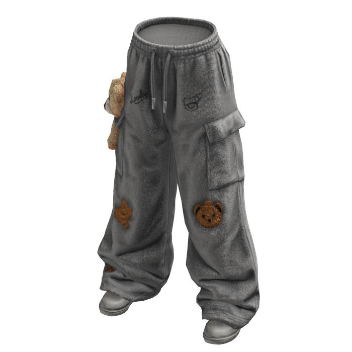 Teddy Cargo Pants w/Boots (Grey)