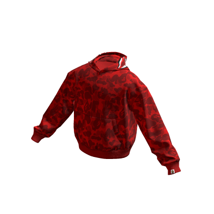 Red Bape Shark Camo Hoodie thumbnail