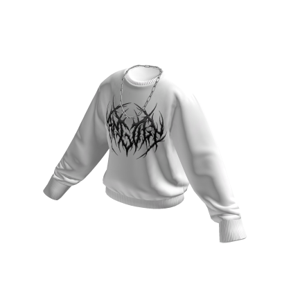White Angvli Sweater w/ Silver Chain thumbnail