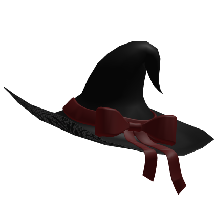 Wicked Ribbon Halloween Witch Hat in Black & Red Roblox item
