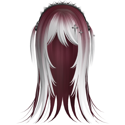 Vampire Goth Wispy Long Hair Red White Roblox item
