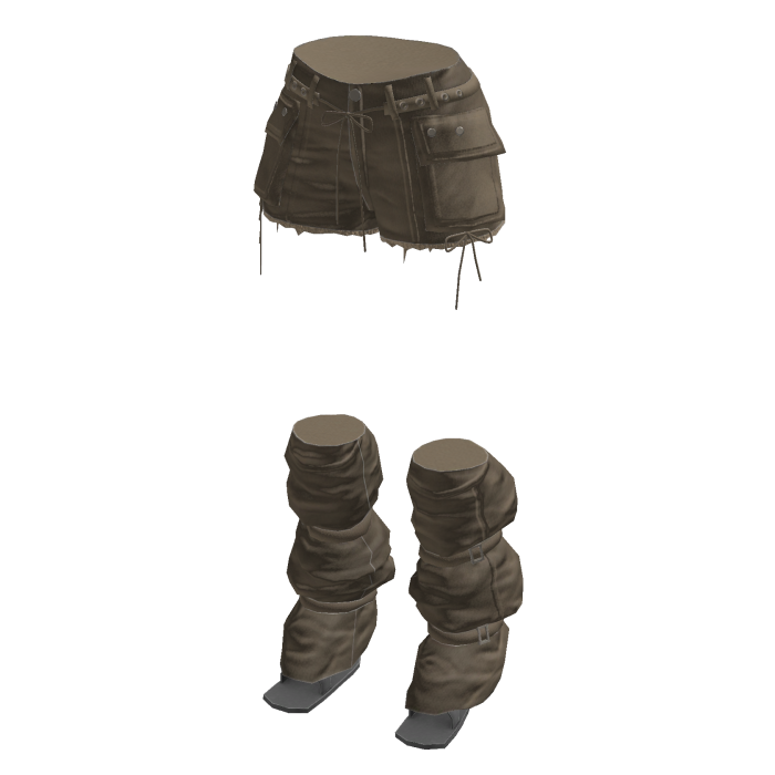 Y2K Cargo Shorts w/ Slouchy Leg Warmers (Yellow)