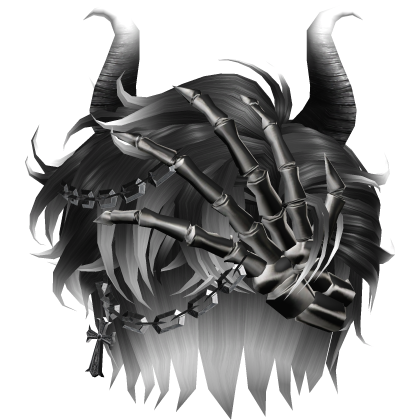 HALLOWEEN GOTH DEVIL SKELETON WHITE OMBRE HAIR