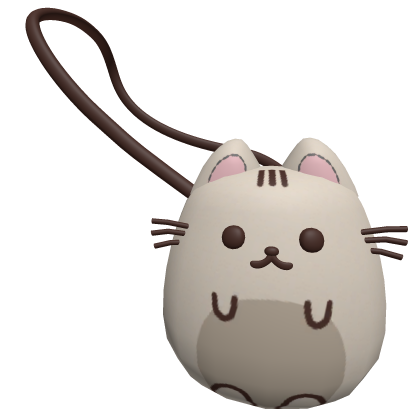 ♡ cute kawaii kitty grey round plushie purse 3.0