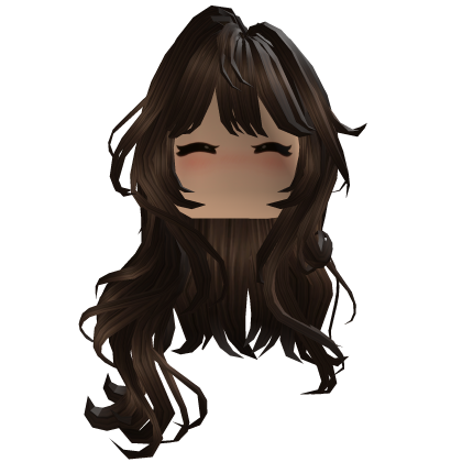 Cute Long Wavy Brown Hair With Blush thumbnail