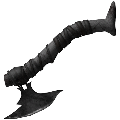 Steel Dark Silver Rusty Gothic Horror Axe On Head Roblox item