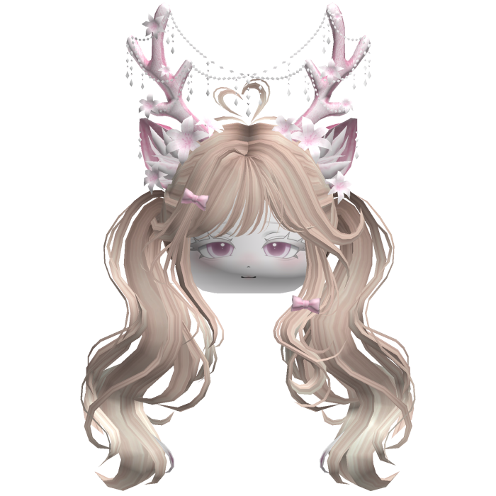 Ethereal Christmas Fairy Fawn Pigtails w/ Antlers