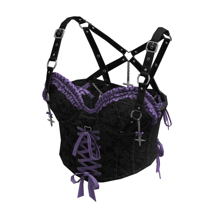 Gothic Coquette Corset Top (Purple)