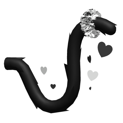 Cute Pom Pom Cat Tail (Black/White)