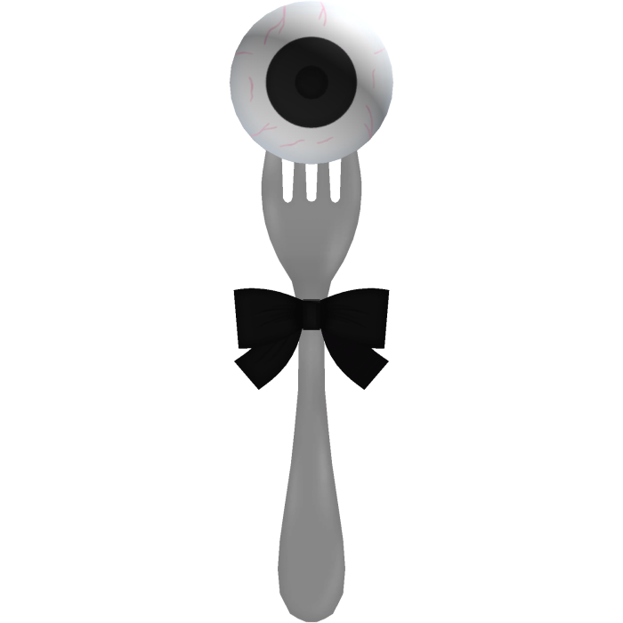 cute creepycore eyeball fork (white) 
