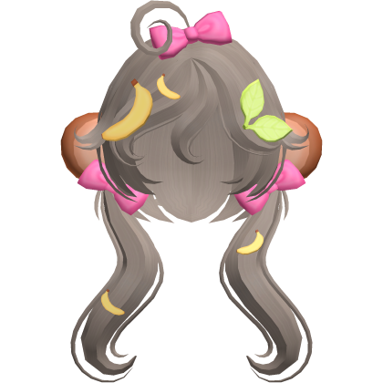 🍌🐵🍃 cute lala monkey pigtails in milktea
