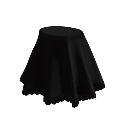 Black Coquette Scalloped Skater Skirt thumbnail