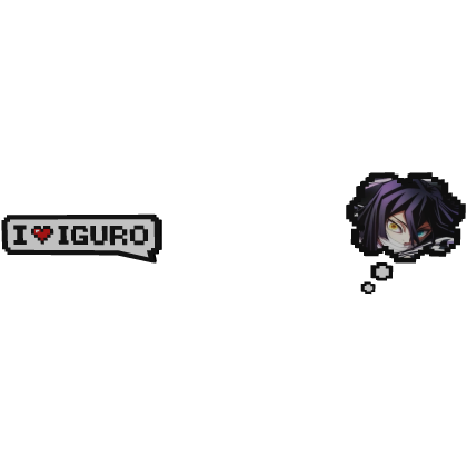 Iguro Demon Slayer | I Love Text + Thinking Bubble