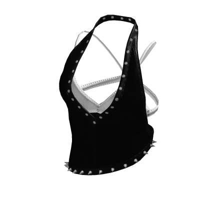 Gothic Punk Studded Halter Top black[MAX] thumbnail