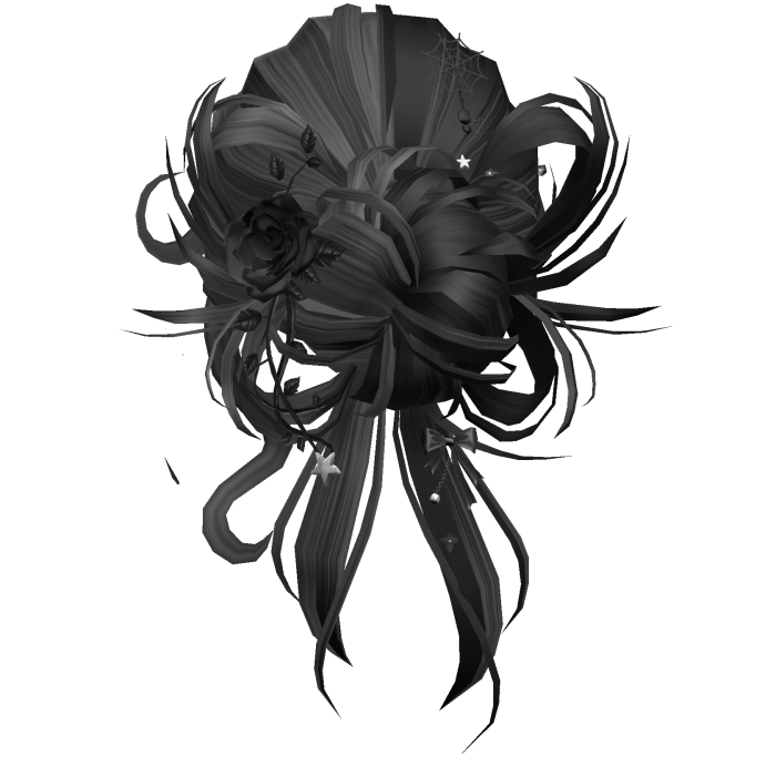 Gothic Messy Rose Thorn Bun (Black&Gray)